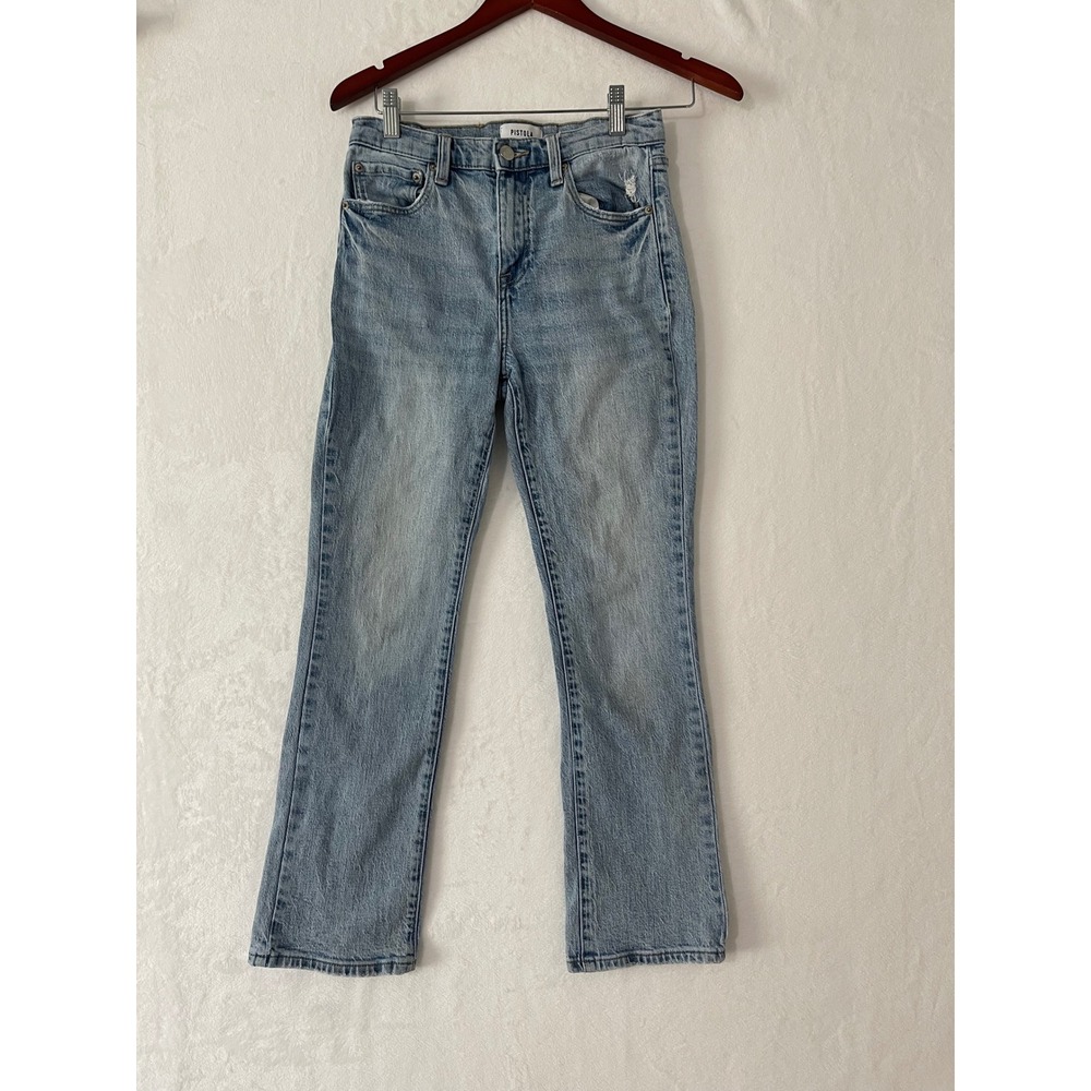 Pistola Lennon Womens‎ Jeans Sz 25 Light Wash High Rise Bootcut Distressed Denim